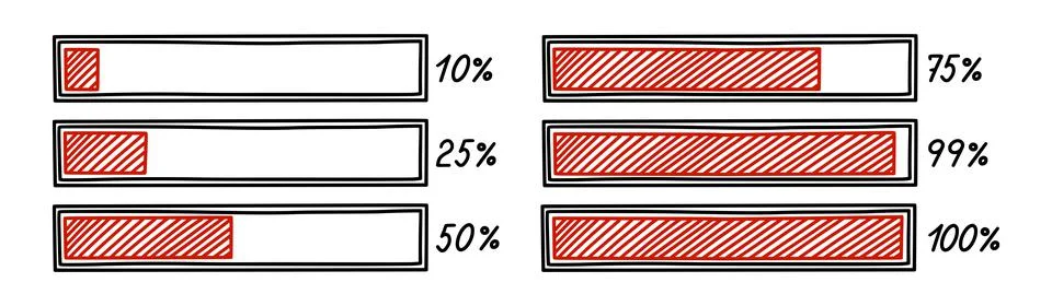 Progress loading bar. Infographics design element with status of completion Stock Illustration