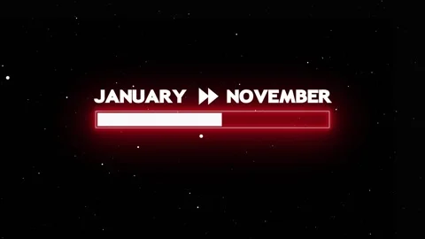 Progress loading bar january to november Stock Footage 328386459