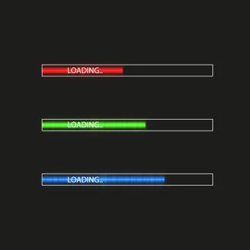 Progress loading bar with lighting. Concept technology. Vector illustration Stock Illustration