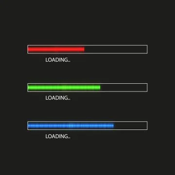 Progress loading bar with lighting. Concept technology. Vector illustration Stock Illustration