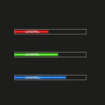 Progress loading bar with lighting. Concept technology. Vector illustration Stock Illustration