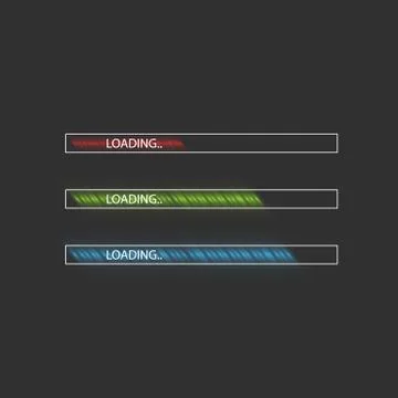 Progress loading bar with lighting. Concept technology. Vector illustration Stock Illustration