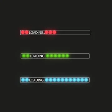Progress loading bar with lighting. Concept technology. Vector illustration Stock Illustration