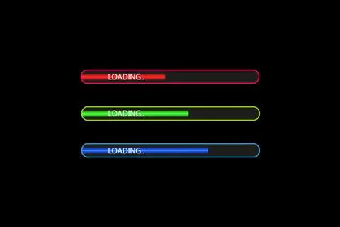 Progress loading bar with lighting. Concept technology. Vector illustration 스톡 일러스트