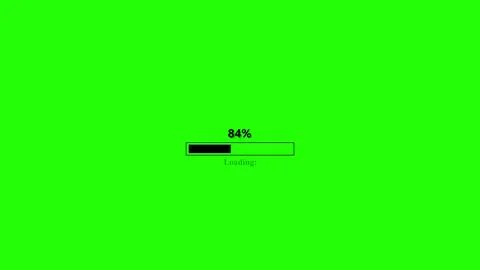 Progress loading bar set icon on a green color background. Stock Photos