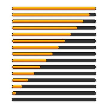 Progress Loading Bar Set on White Background. Vector Stock Illustration