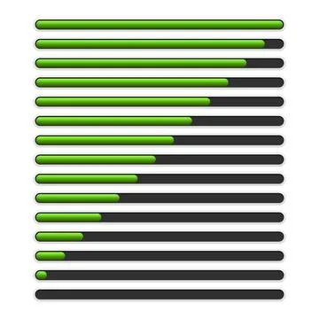 Progress Loading Bar Set on White Background. Vector 스톡 일러스트