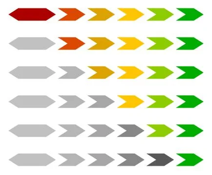 Progress / loading bar, step, stage indicators with hexagons Stock Illustration