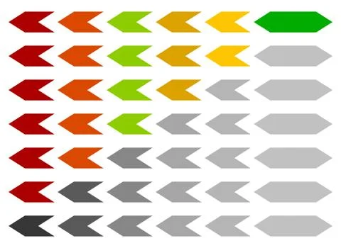 Progress / loading bar, step, stage indicators with hexagons Stock Illustration