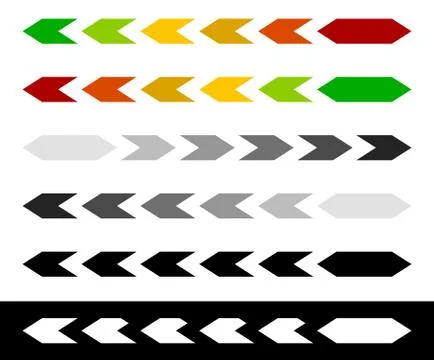 Progress / loading bar, step, stage indicators with hexagons Stock Illustration