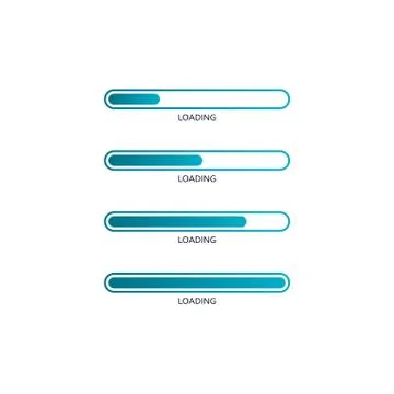 Progress loading bar. Vector illustration isolated on white background Stock Illustration