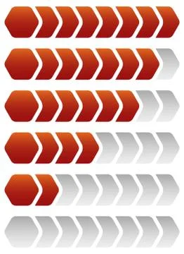 Progress, loading bars. Geometric step, phase indicators, meters. Stock Illustration