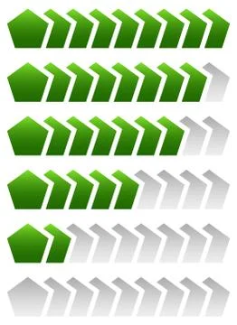 Progress, loading bars. Geometric step, phase indicators, meters. Stock Illustration
