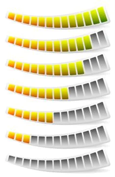 Progress, loading bars. Horizontal bars for measurement, comparison. Stock Illustration