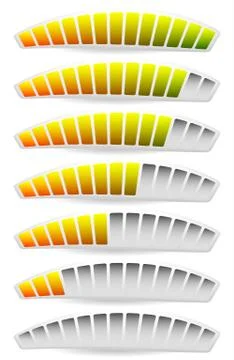 Progress, loading bars. Horizontal bars for measurement, comparison. Stock Illustration