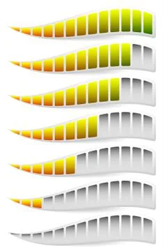 Progress, loading bars. Horizontal bars for measurement, comparison. Illustrazione stock