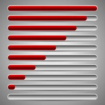 Progress loading bars. Vector Stock Illustration