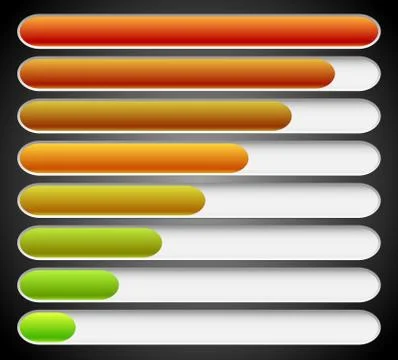 Progress loading bars. Vector Ilustración de archivo