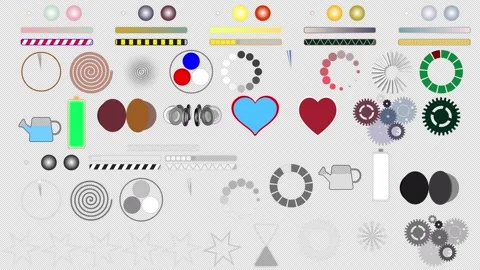 Progress loading waiting graphic elements icons bar user interface on trans.. Stock Footage 318808449