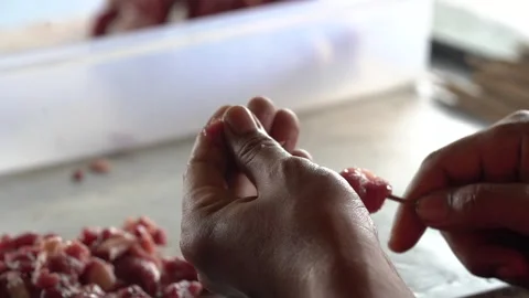 Progress making Sate Kambing, is a Indonesian food 動画素材 299829472