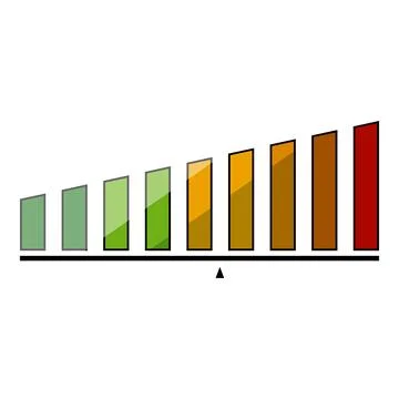 Progress meter indicating increasing performance level Illustration