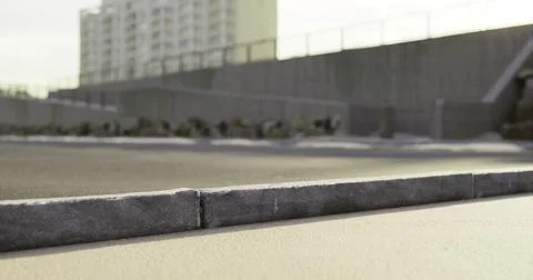 Progress on new urban development with pavement and buildings 库存插图