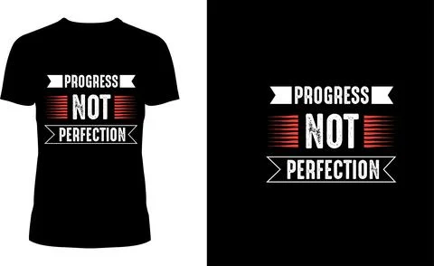 Progress Not Perfection – Bold Motivational Quote T-Shirt Design Stock Illustration
