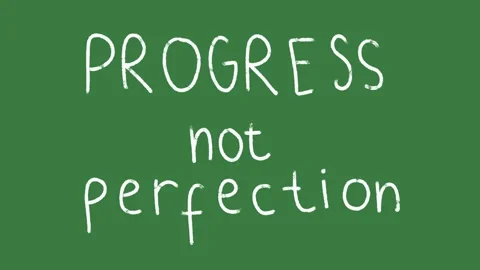 Progress Not Perfection Quote Hand-Drawn 2D Animation on Green Screen | Growth  Stock Footage 333522789