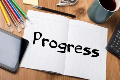 Progress - Note Pad With Text Stock Photos