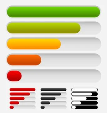 Progress or loading bars in rounded fashion Ilustración de archivo