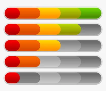 Progress or loading bars in rounded fashion Ilustración de archivo