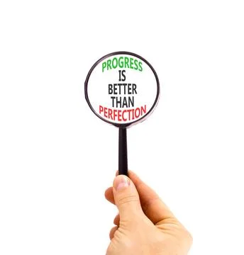 Progress or perfection words symbol. Concept words Progress is better than .. 写真素材