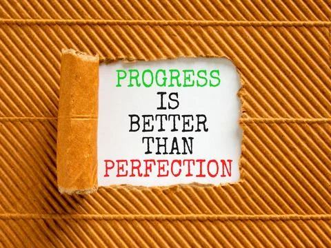 Progress or perfection words symbol. Concept words Progress is better than .. 写真素材