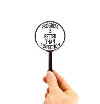Progress or perfection words symbol. Concept words Progress is better than .. 写真素材