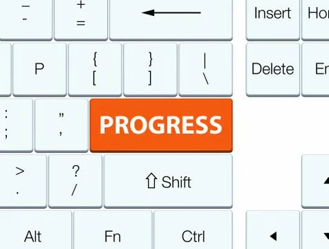 Progress orange keyboard button Stock Illustration