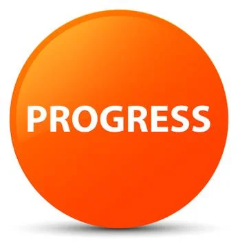Progress orange round button Stock Illustration