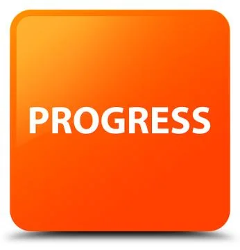 Progress orange square button Stock Illustration