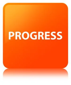Progress orange square button Stock Illustration