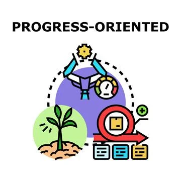Progress oriented business development and growth concept イラスト素材