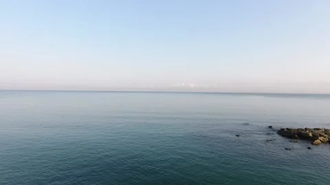 Progress over the mountains, the coast and the sea with the drone Stock Footage 159047894