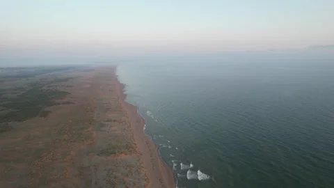 Progress over the mountains, the coast and the sea with the drone Stock Footage 159049688