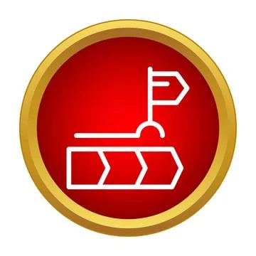 Progress path leading to a goal flag icon Stock Illustration