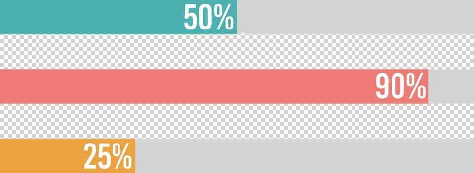 Progress percentage bars 스톡 일러스트