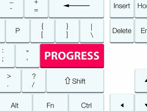 Progress pink keyboard button Stock Illustration