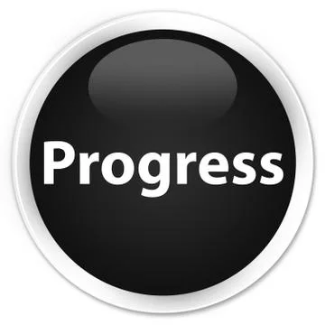 Progress premium black round button Stock Illustration