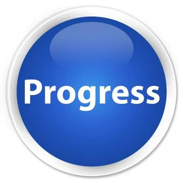 Progress premium blue round button Stock Illustration