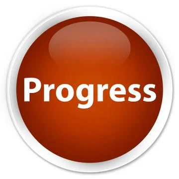 Progress premium brown round button Stock Illustration