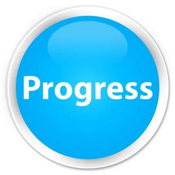 Progress premium cyan blue round button Stock Illustration