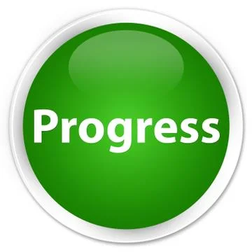 Progress premium green round button Stock Illustration