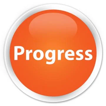 Progress premium orange round button 스톡 일러스트